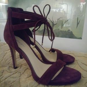 Gianni Bini Burgundy Suede Sandals